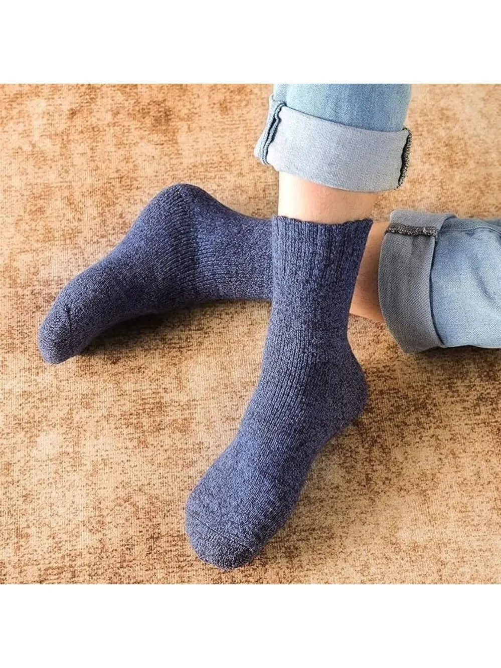 5 Pairs Wool Blend Women's 9-11 Socks Neutrals Marled Solid Colors